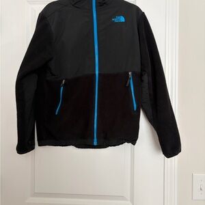 The North Face Black Fleece Jacket with Bright Blue Zipper
